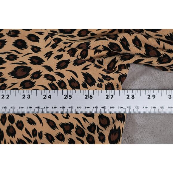 Sag Harbor Shirt Womens 24W Brown Black Animal Print Button Up Long Sleeve Top - Picture 6 of 7